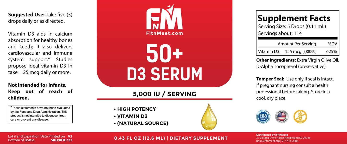 50+ Liquid D3 Heart & Bone Health 0.43 fl oz