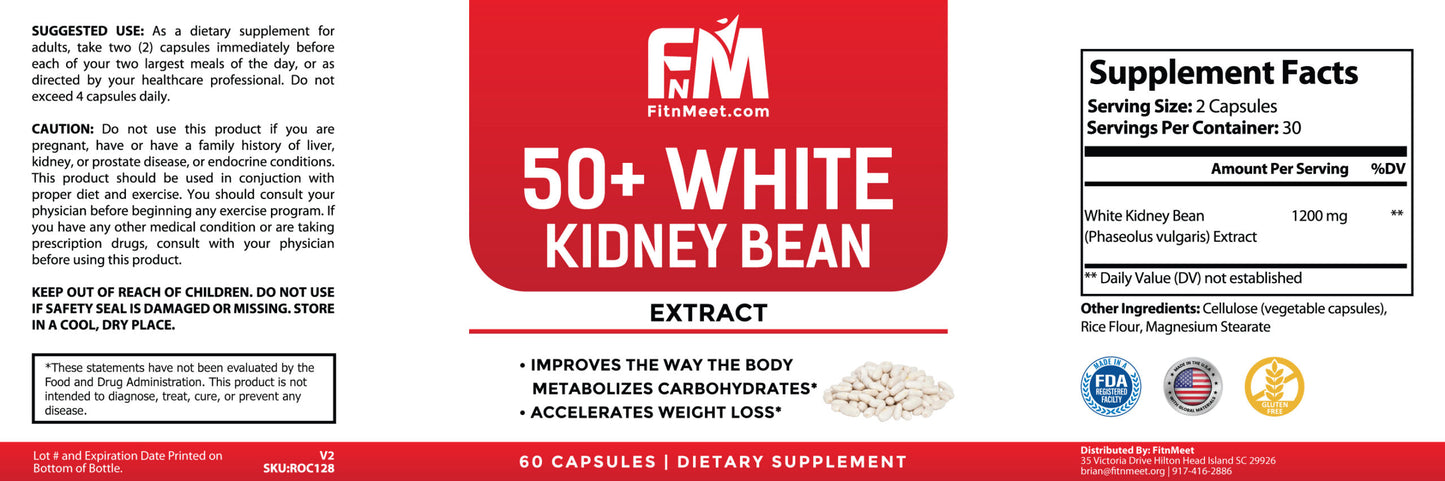 White Kidney Bean Supplement 50+ | Carb Block Capsules
