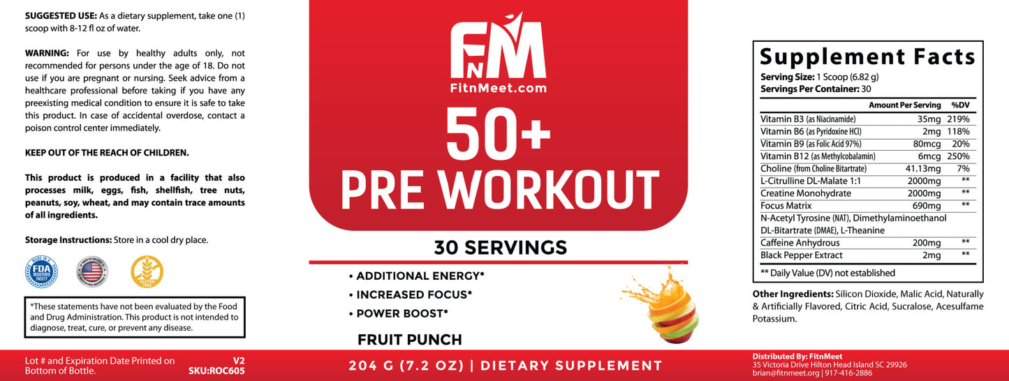 50+ Pre-Workout (Fruit Punch)