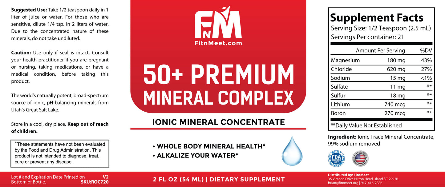 50+ Premium Ionic Mineral Energy-Brain Complex 2 fl oz
