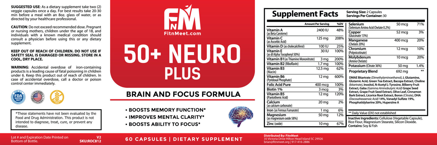 50+ Neuro Plus Brain and Focus