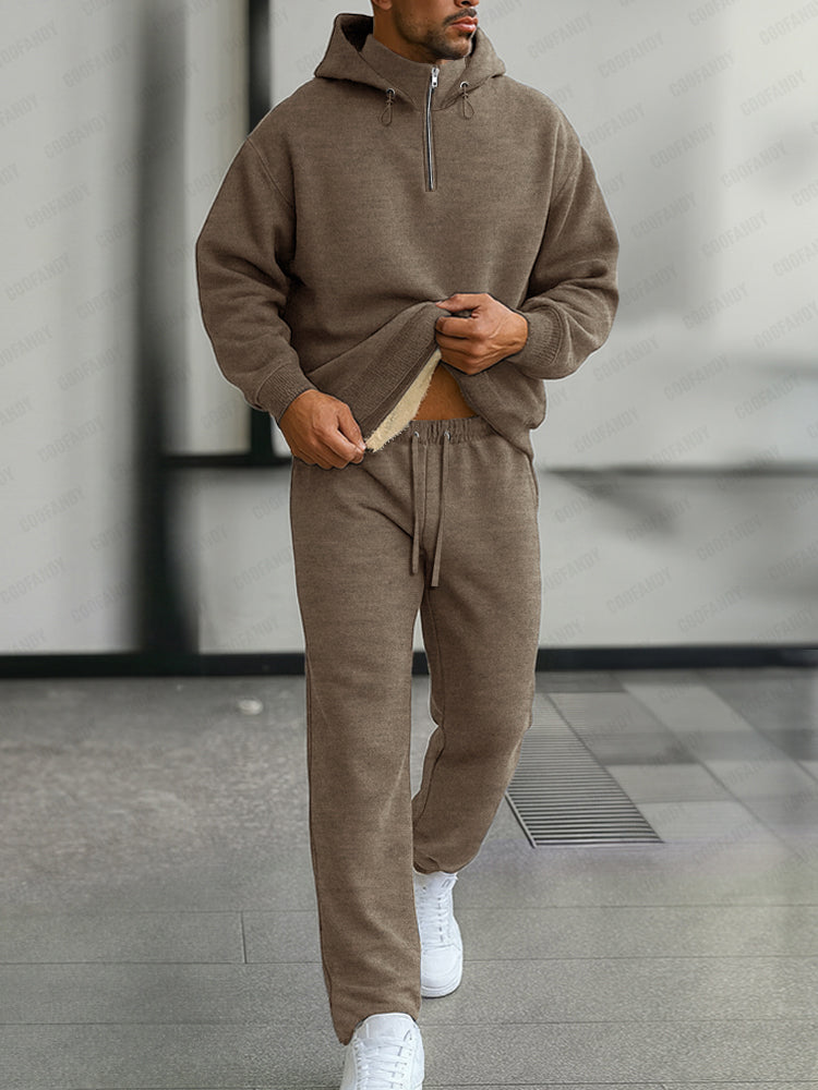 Warm Fleece-Lined Tracksuit Set