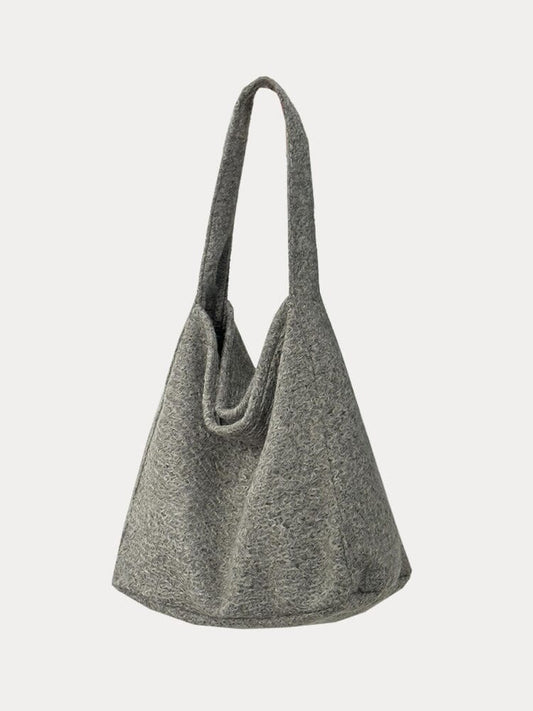 Soft Tweed Canvas Shoulder Bag