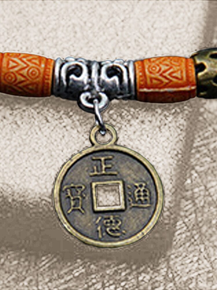 Faux Turquoise Bead Coin Pendant Accessory