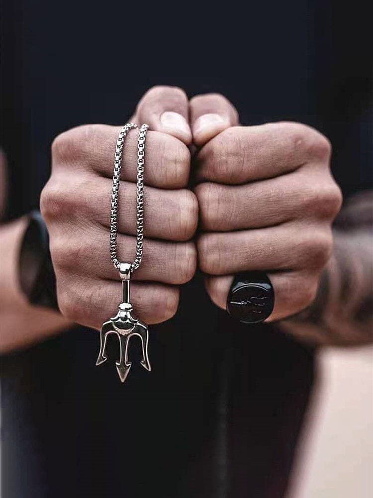 Classic Trident Pendant Necklace
