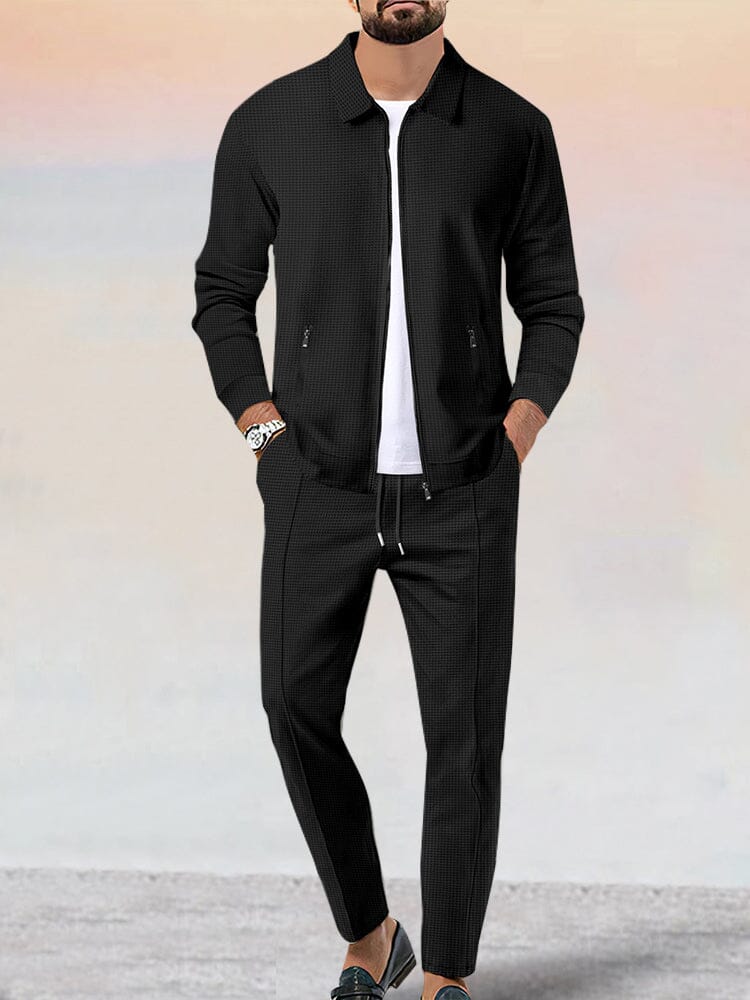 Athleisure Soft Waffle Jacket Set